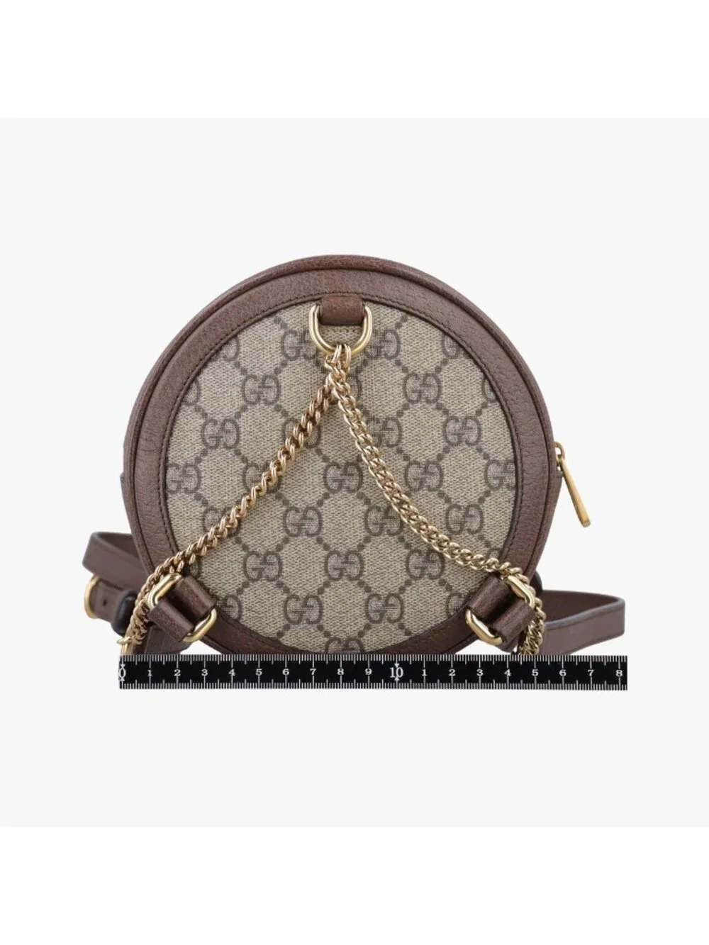 Gucci Ophidia Brown Beige Multi Canvas Leather Backpack